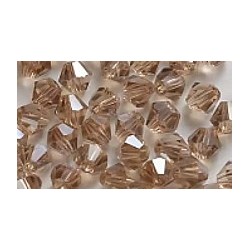 Facetkraal 4mm bicone tr.lchtbruin AB 50st.