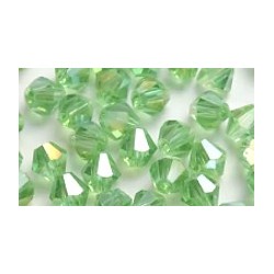 Facetkraal 4mm bicone tr.groen AB 50st.
