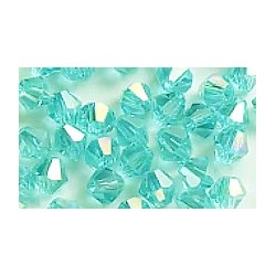 Facetkraal 4mm bicone tr.l.blauw AB 50st.