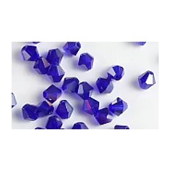 Facetkraal 4mm bicone tr.d.blauw AB 50st.