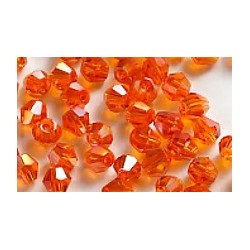 Facetkraal 4mm bicone tr.oranje AB 50st.