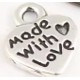 Bedel hart 10mm "Made with love" zwart+metkl 4st.