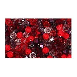 Facetkraal 4mm bicone rode mix 50st.