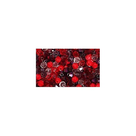 Facetkraal 4mm bicone rode mix 50st.