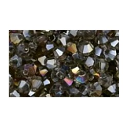 Facetkraal 4mm bicone tr.grijsbruin AB 50st.