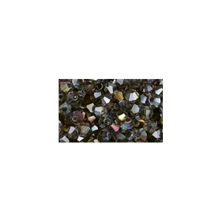 Facetkraal 4mm bicone tr.grijsbruin AB 50st.