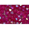 Facetkraal 4mm bicone tr.fuchsia AB 50st.