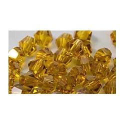 Facetkraal 4mm bicone amber bruis 50st.