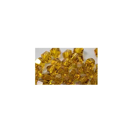 Facetkraal 4mm bicone amber bruis 50st.