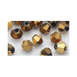 Facetkraal 4mm bicone zwart goud 50st.