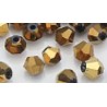 Facetkraal 4mm bicone zwart goud 50st.