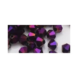 Facetkraal 4mm bicone zwart paarsAB 50st.