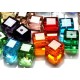 kubus kristal 6mm mix kleuren per 10