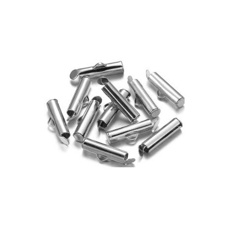 Schuifsluiting 25mm zilverkl p.paar