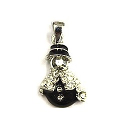 Swarovski bedel sneeuwdame zwart +kettinghanger