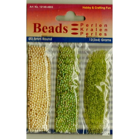 Trio kunststofparels 2,5mm limegroen