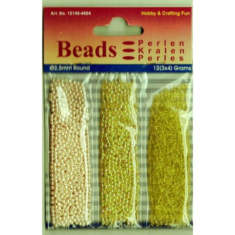 Trio kunststofparels 2,5mm geel