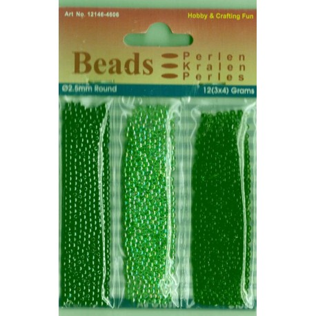 Trio kunststofparels 2,5mm groen