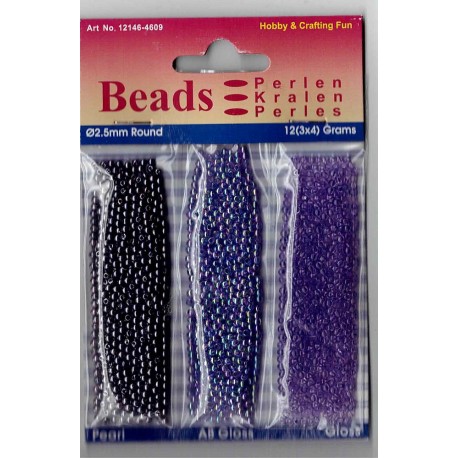 Trio kunststofparels 2,5mm purple