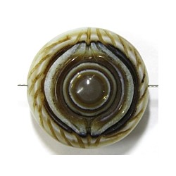 Jade schijf30mm alziend oog/ying-yang p.st