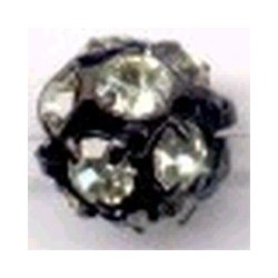 Strass kraal 10mm licht geel/zwart p/st