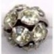 Strass kraal 10mm licht geel/oud zilver sutk