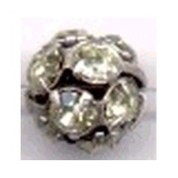 Strass kraal 10mm licht geel/oud zilver sutk