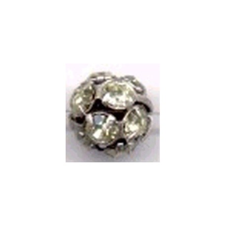 Strass kraal 10mm licht geel/oud zilver sutk