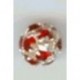 Strass kraal 6mm rood zilverkl. p/st