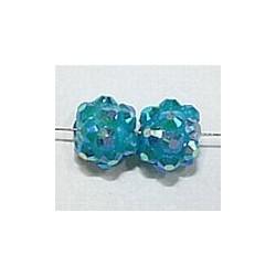 Shamballa kraal 8mm aquablauw AB 2st.