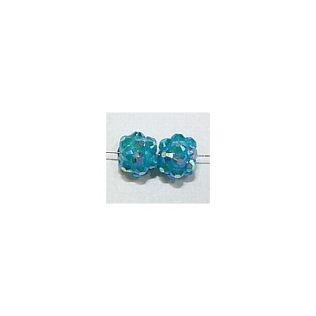 Shamballa kraal 8mm aquablauw AB 2st.