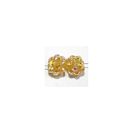 Shamballa kraal 8mm oranje AB 2st.