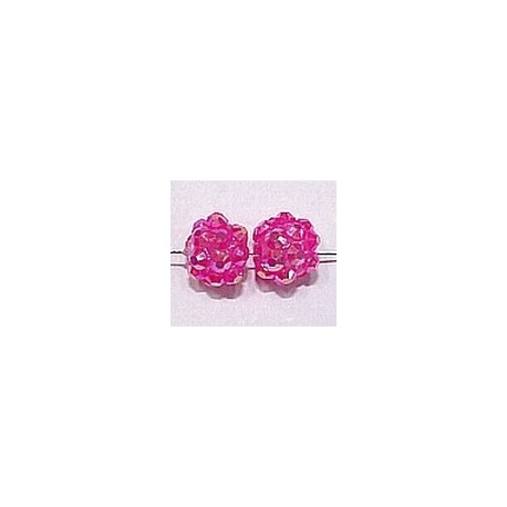 Shamballa kraal 8mm fuchsia AB 2st.