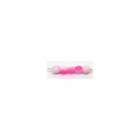 Facetkraal 4mm snow white disco neon pink 50st.