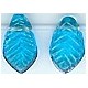 Glaskraal blad 13mm transp.l.blauw 25st