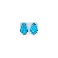 Glaskraal blad 13mm transp.l.blauw 25st