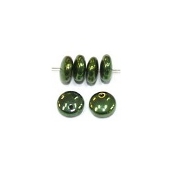 Lentils 6mm hangend jet green metallic 50st.0st.