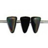 Glaskraal spike 5x8mm mat zwart vitrail 25st
