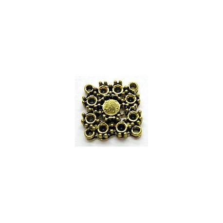 met. tussenstuk goudkl. 16x16mm per stuk