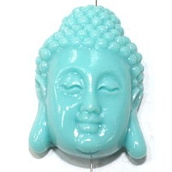 Boeddha 28mm imitatie koraal aqua p.st.