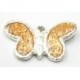 Metalen hanger 11x21 vlinder zalm epoxy 5st