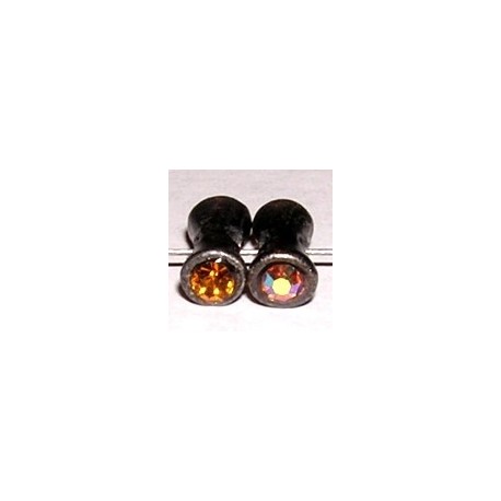 diabolo 5x10mm oudzilver bruin/rose/geel/rood 5st