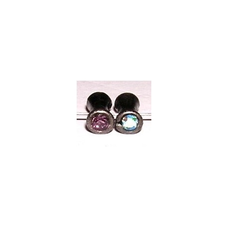 Diabolo 5x10mm oudzilver rose/amethist/saffier 5st