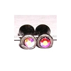 Diabolo 5x10mm oudzilver rood/rose/kristal AB 5st