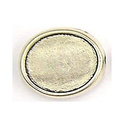 Ovale plakkast oud-zilver, 8 mm bij 5 mm. 2st.