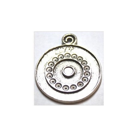Hanger 36mm rond zilverkl. voor 3mm simili