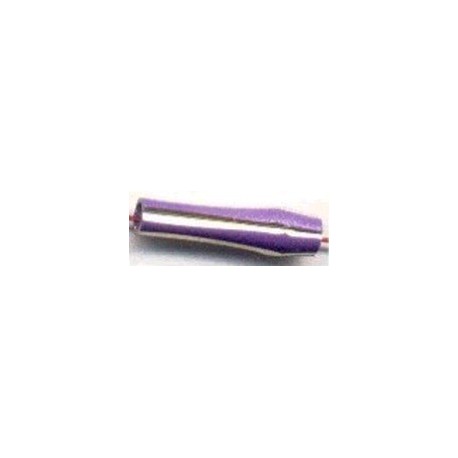 Geemailleerde gesl. messing kralen 17x5mm lila 5st