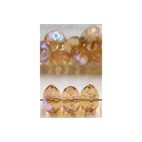 facetwieltje 6mm zalmrose.AB ca.20stuks