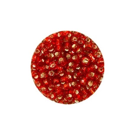 Rocailles 5/0 rood zilverkern 25 gram