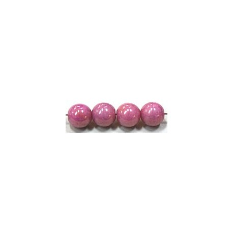 Glaskralen 6mm oudrose parelmoer ca.38 stuks